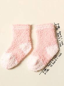 [Mùa đông] 6 đôi tất dài đến bắp chân bằng vải nỉ san hô màu kẹo cho trẻ sơ sinh và trẻ mới biết đi, dày ấm áp thoải mái đa năng để mặc hàng ngày hoặc làm quà tặng ngày lễ - Nhiều màu - Xem 9