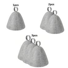 Felt Sauna Hats, Quick-Dry, Sweat-Absorbent, Gray Sauna Cap, Spa Bath Accessories - Multicolor - View 3