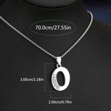 1 Stück Bestseller 26 Englische Buchstaben Halskette, modischer Kristall-Zirkonia Buchstaben Anhänger Halskette, Titan-Stahl Schlüsselbein-Kette für Geburtstag, Feiertag Geschenk, Unisex, Größe 60cm/70cm, großer Buchstaben-Halskette für Herren/Damen/Paare, Alltagsmode
