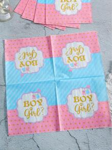 84pcs Gender Reveal Party Supplies Set, Disposable Tableware, 7/9 Inch Disposable Paper Plates, Cups, Napkins - Suitable For Pink And Blue Gender Reveal Decorations Back To School Valentine Day