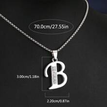 1 Stück Bestseller 26 Englische Buchstaben Halskette, modischer Kristall-Zirkonia Buchstaben Anhänger Halskette, Titan-Stahl Schlüsselbein-Kette für Geburtstag, Feiertag Geschenk, Unisex, Größe 60cm/70cm, großer Buchstaben-Halskette für Herren/Damen/Paare, Alltagsmode
