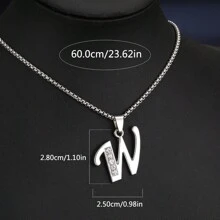 1 Stück Bestseller 26 Englische Buchstaben Halskette, modischer Kristall-Zirkonia Buchstaben Anhänger Halskette, Titan-Stahl Schlüsselbein-Kette für Geburtstag, Feiertag Geschenk, Unisex, Größe 60cm/70cm, großer Buchstaben-Halskette für Herren/Damen/Paare, Alltagsmode