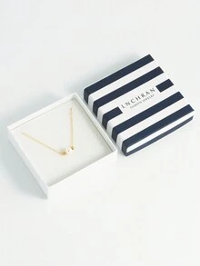 Boxed Natural Freshwater Pearl Necklace, Slightly Defective, Threaded With Spiral Pattern, Gold-Plated Low Allergy Resistant Stainless Steel For Women, Suitable For Jewelry Gifts, Valentine's Day Gifts - Multicolor - View 2