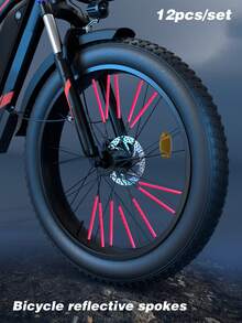 12pcs Cycling Accessory Pink Reflective Spoke Beads With Wire Clip - Pink - View 2