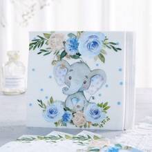 Elefanten Blumen Party Ausstattungsset, 7/9 Zoll Elefanten Geschenktreffen, blaue Elefanten Party Dekoration, Einweg Pappteller, Servietten für Elefanten Party oder Geburtstags Teller, Dessertteller, Weihnachten