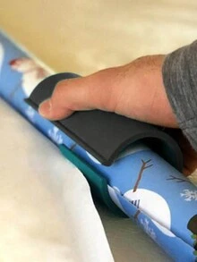 1 Pieza Mini Cortador De Papel Portátil, Cuchillo De Corte De Papel De Envolver Navideño - Negro - Ver 3