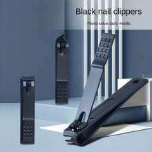 3入組專業不銹鋼指甲刀套裝,包括指甲刀、趾甲刀、修甲剪、旅行指甲刀和內陷趾甲修剪工具 - 黑色 - 查看 2