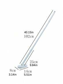 1入組可拆式長柄浴室清潔刷,pp材料,用於浴室和廁所 - 藍色 - 查看 2