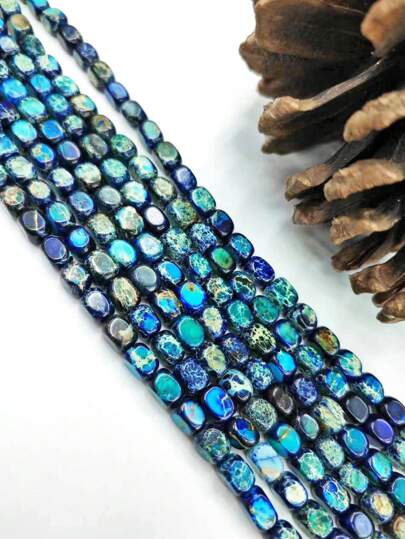 A String Of 24 Amorphous Deep Blue Imperial Stones Handmade DIY Bracelets, Necklaces, Sweater Chains, Accessories, Suitable For Birthday Parties