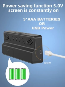 1 件 LED 镜面屏幕灯电子闹钟，带实时温度显示和可调亮度，声控光传感器时钟，家居装饰，房间装饰数字时钟卧室装饰宿舍装饰返校学校装饰学校惊喜 - 白色 - 查看 8