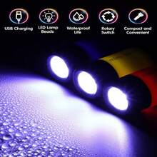 1pc Miniature Usb Rechargeable Keychain Light With Multi-Color White Beam Led Light And Lithium Battery, Portable Small Gift Flashlight - Grey - View 2