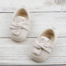 1雙扁平休閒布鞋,帶有蝴蝶結和帶子設計,適合春秋季節穿著 - 米色 - 查看 3