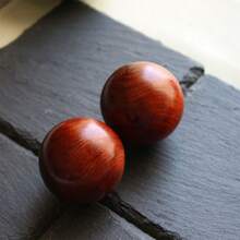 1入紅木手球,旋轉手部玩具,壓力釋放球,中醫健康球 - 原木色 - 查看 9