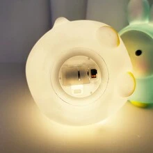 1入組藍色pvc材質暖色光電企鵝夜燈,ins風格,適合兒童臥室、書房、客廳桌面裝飾 - 藍色 - 查看 8