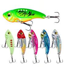 6Pcs/Pack VIB Lure 3/5/7/10/15/20g Sinking Casting Lure 3D Eyes Spinner Blade Baits Hard Fishing Lures Artificial Crankbait For Bass Walleyes Trout