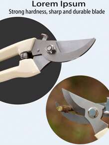 一把不銹鋼樹枝剪修枝剪果園果樹花枝園藝剪刀工具 - 米色 - 查看 4