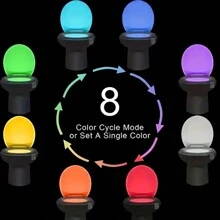 1入組電池供電的馬桶led夜燈,感應馬桶座燈,8色變化馬桶燈,浴室夜燈,淋浴房氛圍燈 - 白色 - 查看 4