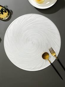 2–6 Stück Kreisförmiges, Abstraktes Wirbel-design, Minimalistisches Silbernes Tischset, Waschbar, Leicht Zu Reinigen, Abwischbar, Rutschfest, Hitzebeständig, Tischschutz, Herzförmiges Und Elegantes Tischset, Tischdekoration, Küchentischset, Urlaubs- Und Hochzeitsdekoration - Silber - Übersicht 2
