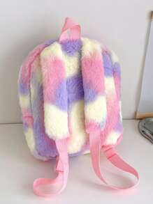 毛绒独角兽卡通背包，青少年适用，女孩休闲书包