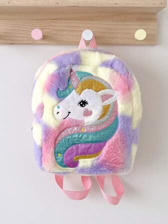 Plush Unicorn Cartoon Children's Backpack Girls School Bag