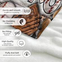 1入組,柔軟保暖的豹紋棒球印花法蘭絨毛毯,適用於旅行沙發床辦公室家居裝飾,適用於整年,作為生日節日母親禮物,例如聖誕節禮物,感恩節禮物,新年禮物 - 彩色 - 查看 5