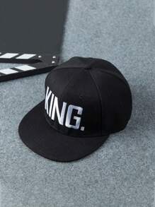 1set Of 2 King & Queen Embroidery Couple Baseball Cap, Perfect For Daily Wear, Work, Travel, Beach, Any Season - Black - View 2