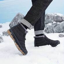 Bottes De Neige En Fourrure Chaude, Chaussures D'hiver Longues En Peluche, Bottines Unisexes Pour L'extérieur, Baskets Décontractées, Bottes Antidérapantes Durables