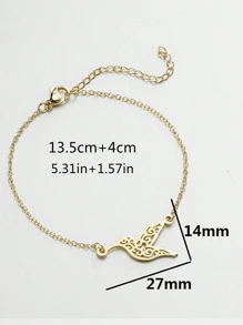 1 Phong Cách Châu Âu và Americana Đa Năng Chim Ruồi & Chim Nhỏ Thiết Kế Chuỗi Vòng Tay Với Thiết Kế Độc Đáo - Vàng - Xem 3