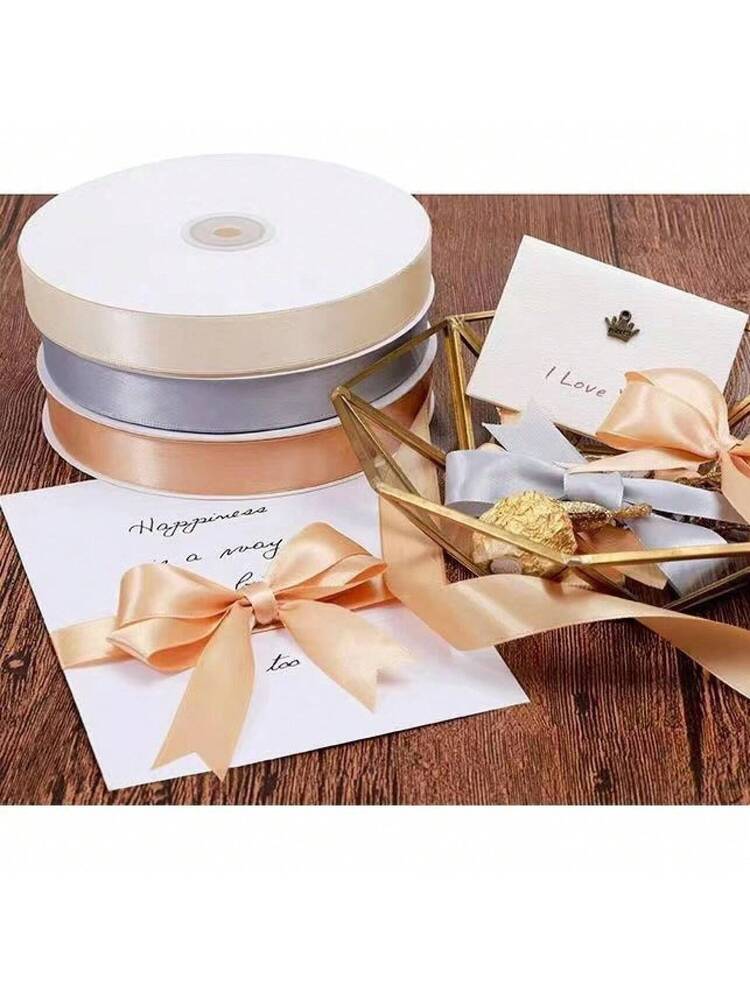 4 Rotoli Nastro In Chiffon Trasparente 45m X 2cm, Colori Bianco/verde Scuro/beige/verde Erba, + Forbici, Per Confezioni Regalo E Fiori - 3