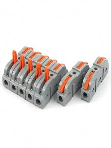 40pcs Quick Splice Wire Connector, 1 To 1 Inline Wire Connectors Kit, Push In Compact Splicing Electrical Connectors, For Circuit Inline 24-12 AWG - Grey - View 5