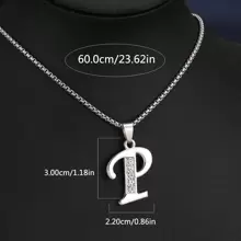 1 Stück Bestseller 26 Englische Buchstaben Halskette, modischer Kristall-Zirkonia Buchstaben Anhänger Halskette, Titan-Stahl Schlüsselbein-Kette für Geburtstag, Feiertag Geschenk, Unisex, Größe 60cm/70cm, großer Buchstaben-Halskette für Herren/Damen/Paare, Alltagsmode