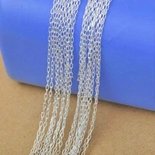 16-30 英寸 1 件 * 2 毫米 批发珠宝 925 银镀金新加坡 适用于吊坠链项链 - 銀色 - 查看 1