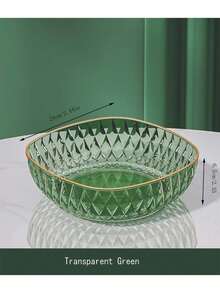 1pc Premium Fruit Plate, Household Living Room Coffee Table Fruit Tray, 2023 New High-Grade Fruit Bowl With Highly Attractive, Snack Set - Transparent Green - View 2