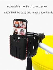 1pc Bicycle Water Bottle Holder, Stroller Cup Clamp, Electric Car Milk Tea Cup Rack, Mobile Phone Holder - Black - View 4