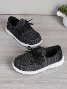 Children's Casual Sports Mesh Running Shoes - Black - View 2
