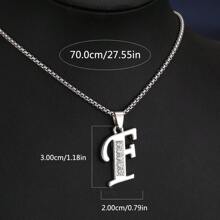 1 Stück Bestseller 26 Englische Buchstaben Halskette, modischer Kristall-Zirkonia Buchstaben Anhänger Halskette, Titan-Stahl Schlüsselbein-Kette für Geburtstag, Feiertag Geschenk, Unisex, Größe 60cm/70cm, großer Buchstaben-Halskette für Herren/Damen/Paare, Alltagsmode