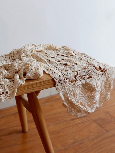 1pc Handmade Crocheted Rope Decorative Table Mat, Table Runner, Home Desktop Decoration Non-Slip Placemat