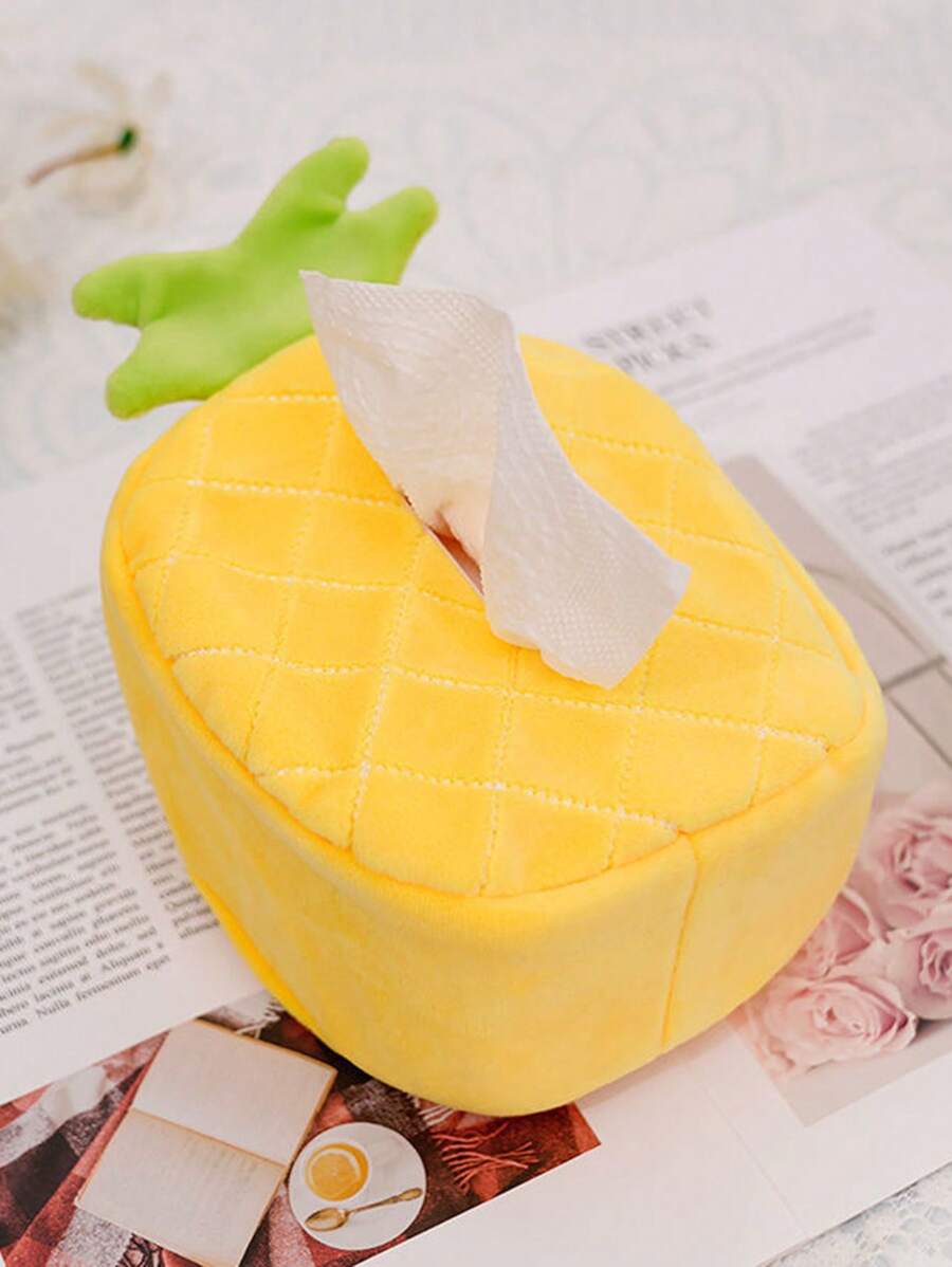 18cm鳳梨造型毛絨紙巾盒套