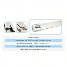 10入組不鏽鋼電纜扎帶- 304球鎖拉環扎帶,自鎖扣12英寸長,適用於室內,室外和海洋環境（耐高溫） - 銀色 - 查看 8