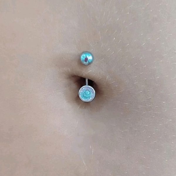 Piercing Umbigo Pedra de Zircônia 5Mm Prata 925 e Haste em Aço