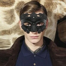 1pc Men'S Masquerade Mask, Ancient Greek Roman Mythology Venetian Carnival Mask For Party - Black - View 1