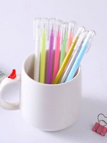 4入組創意diy黑卡相簿,高亮標記筆和10入組粉彩膠筆適用於筆記和塗鴉 - 彩色 - 查看 5