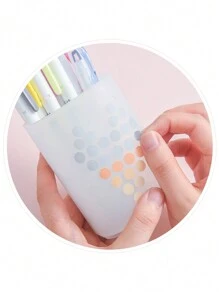 Conjunto De Suministros Para Diario Con Papel, Pegatinas, Cinta Washi, En Color Morandi, Patrones De Puntos Y Círculos Para Journaling De Bala, Scrapbooking, Decoración De Planificador - Multicolor - Ver 4