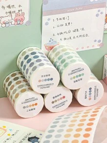 Conjunto De Suministros Para Diario Con Papel, Pegatinas, Cinta Washi, En Color Morandi, Patrones De Puntos Y Círculos Para Journaling De Bala, Scrapbooking, Decoración De Planificador - Multicolor - Ver 6