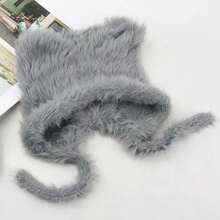 Unisex Kids' Cat Ear Beanie Hat - Grey - View 2