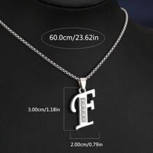 1 Stück Bestseller 26 Englische Buchstaben Halskette, modischer Kristall-Zirkonia Buchstaben Anhänger Halskette, Titan-Stahl Schlüsselbein-Kette für Geburtstag, Feiertag Geschenk, Unisex, Größe 60cm/70cm, großer Buchstaben-Halskette für Herren/Damen/Paare, Alltagsmode