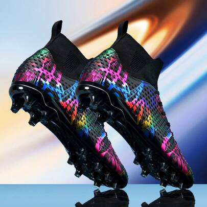  Wejiess Unisex Ag Soccer Shoes With Long Spike, Anti-Slip, Suitable For Training, Outdoor, Professional Football Shoes, High-Top/Short Spike Available Ronaldo  Cleats