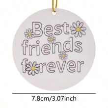 1 件雛菊圓形壓克力裝飾汽車內飾懸掛裝飾品聖誕樹裝飾品送給親友的禮物、場景裝飾、節日裝飾、房間裝飾、家居裝飾、辦公室裝飾、主題派對裝飾、聖誕裝飾 - 白色 - 查看 6