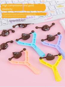 Novelty Poop Emoji Slingshot Launcher Prank Toy Tpr Poo Shooting Toy(Random Color) - Multicolor - View 3