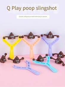 Novelty Poop Emoji Slingshot Launcher Prank Toy Tpr Poo Shooting Toy(Random Color) - Multicolor - View 7